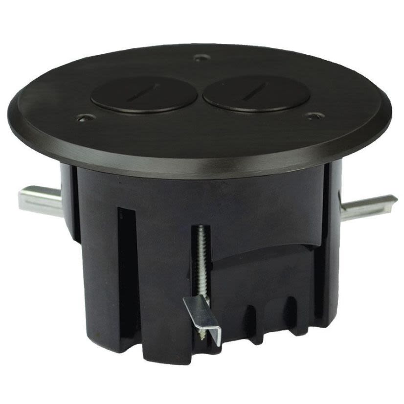 Allied Moulded FB-3DB Duplex Floor Box Assembly With Dark Bronze Plated Brass Cover
